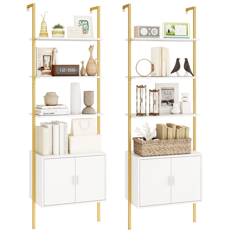 Giantex 5 Tier Wall Mounted Ladder Shelf for Living Room