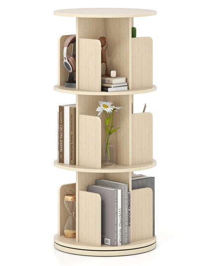 Giantex 3 Tier Rotating Bookshelf for Living Room Bedroom