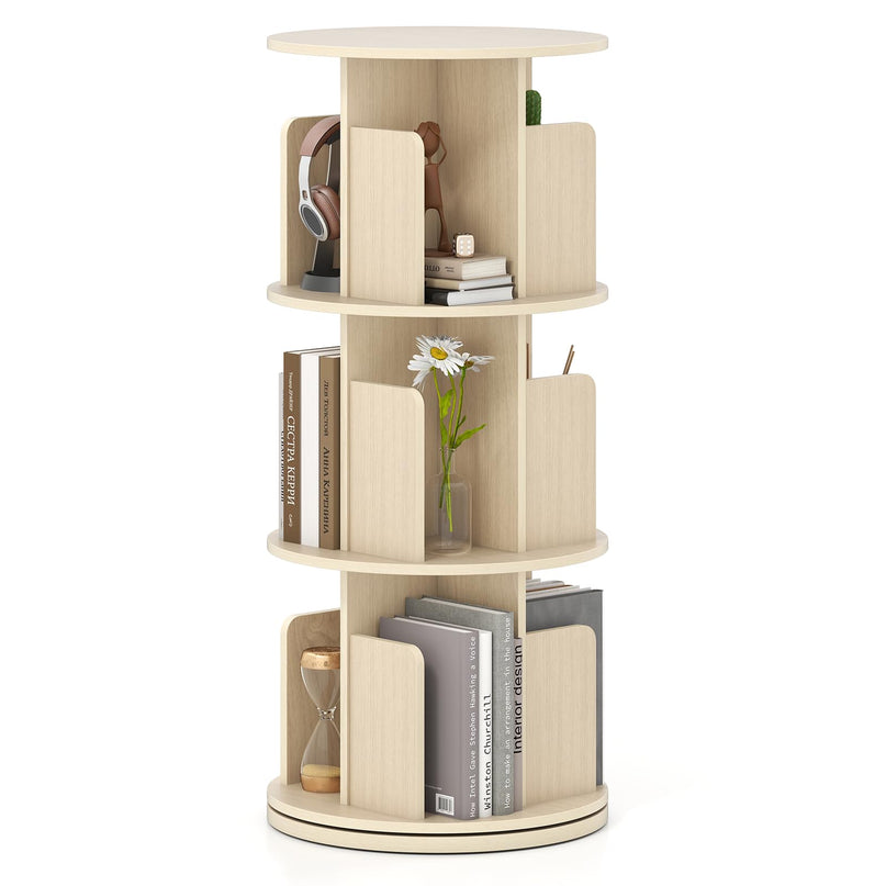 Giantex 3 Tier Rotating Bookshelf for Living Room Bedroom