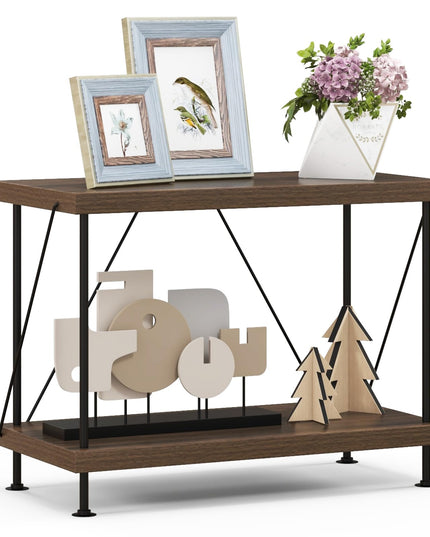 Giantex 3-Tier Open-Back Bookshelf, Freestanding Display Rack, Metal Frame Storage Shelf