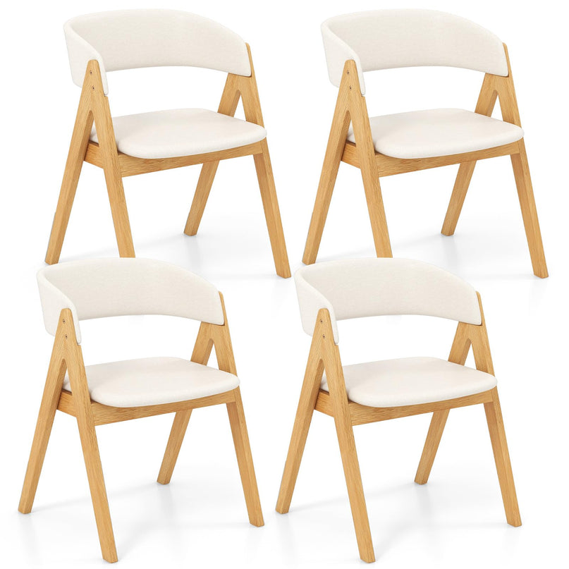 Giantex Wooden Dining Chairs, Modern Padded Kitchen Chairs w/Curved Backrest & Rubber Wood Frame
