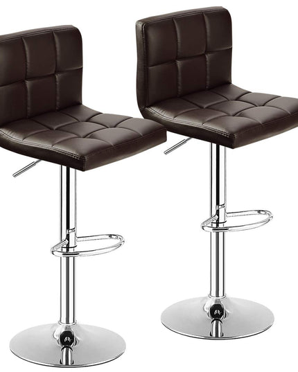Giantex Bar Stool, Modern Swivel Adjustable Armless Barstools, Square Counter Height PU Leather Bar Stools