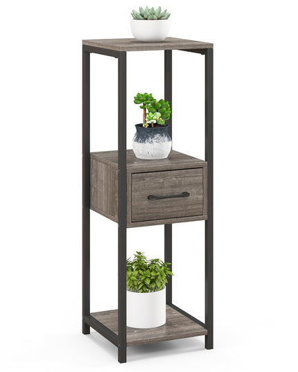 Giantex 3 Tier Tall Plant Stand Indoor, 36 Inch Corner Plant Holder with Drawer & Metal Frame