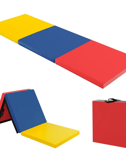 Giantex 6'x 2' Gymnastics Mat, 2" Thick Folding Tumbling Mat with Hook and Loop Fastener