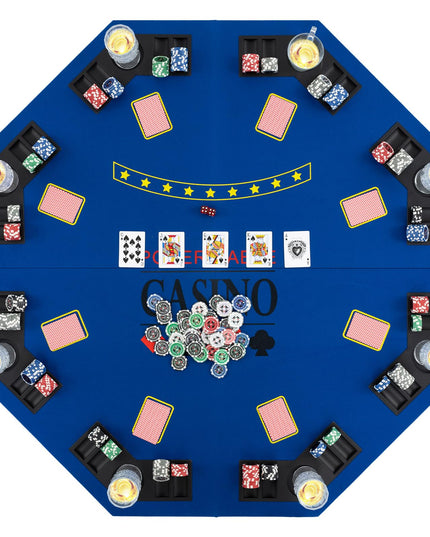Giantex 48" Poker Table Top, 8 Player Foldable Texas Holdem Poker Mat Layout w/Carrying Bag