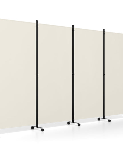 Giantex 4-Panel Folding Room Divider with Wheels( 137'' x 71'')