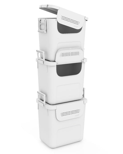 Bacs de rangement empilables Giantex 32QT avec couvercles