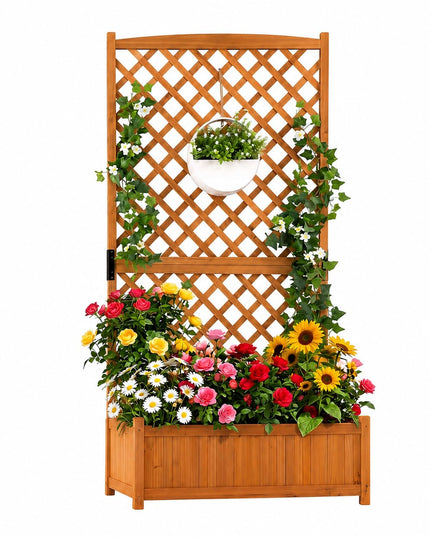 Giantex 71" Raised Garden Bed with Trellis