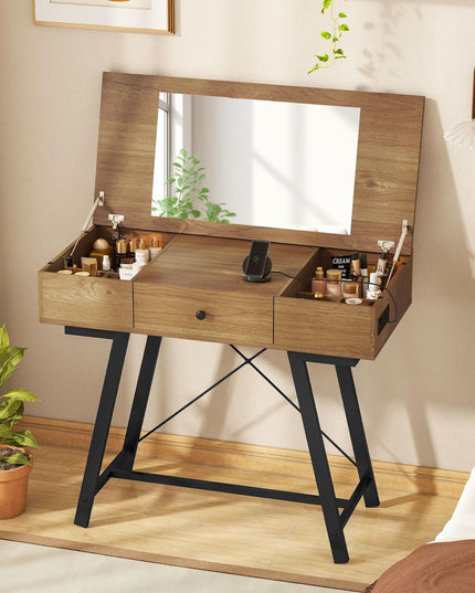 Vanity Desk with Flip Top Mirror for Bedroom Home Office