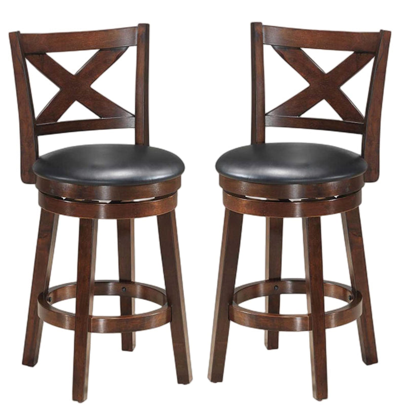 Counter Height Dining Chair, Fabric Upholstered 360 Degree Swivel, PVC Cushioned Seat, Perfect for Dining and Living Room