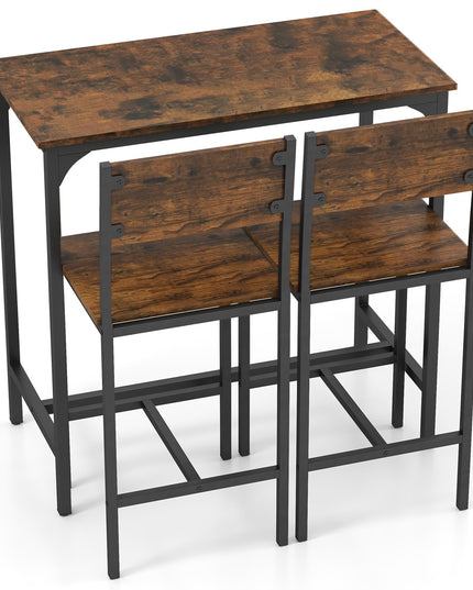 Giantex Bar Table and Chair Set with 2 Counter Height Bar Stools
