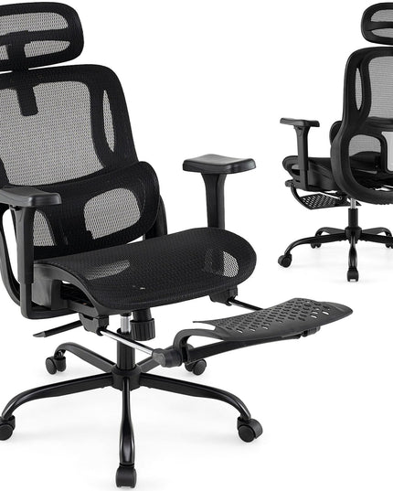 Giantex Ergonomic Desk Chair with Rotating Headrest & Adjustable Lumbar Support
