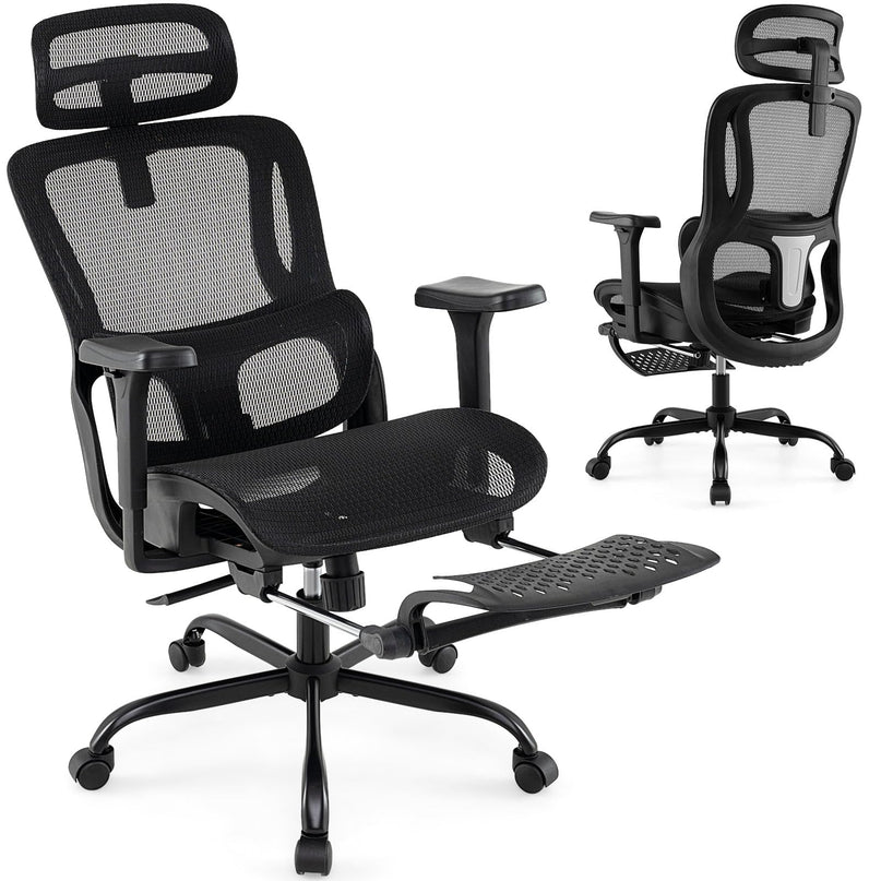 Giantex Ergonomic Desk Chair with Rotating Headrest & Adjustable Lumbar Support