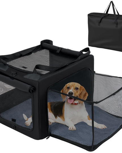 Giantex Portable Dog Crate for Travel Expandable Soft-Sided Pet Carrier with Mesh Windows