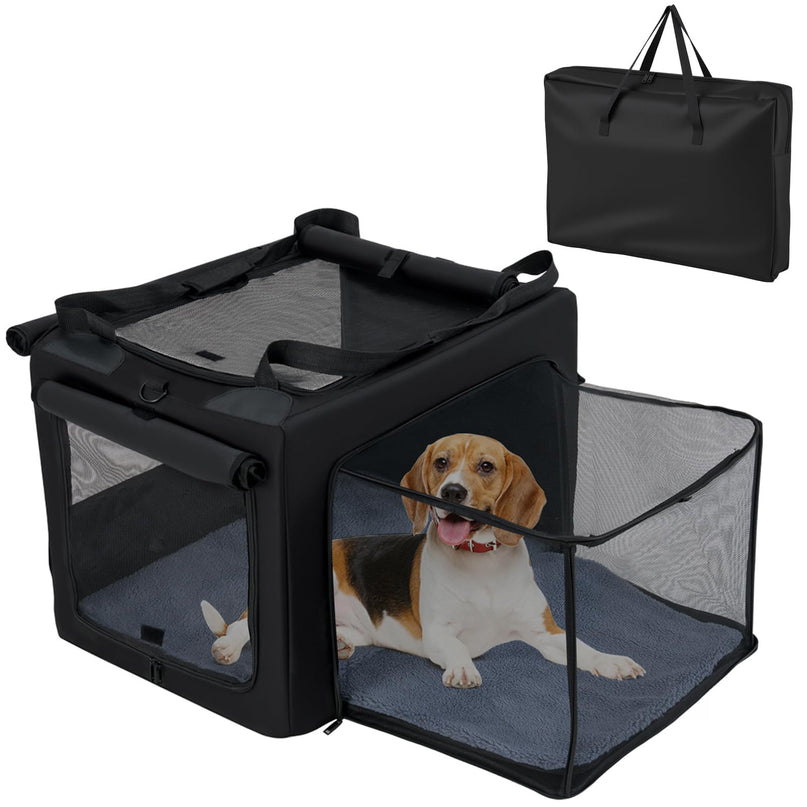 Giantex Portable Dog Crate for Travel Expandable Soft-Sided Pet Carrier with Mesh Windows