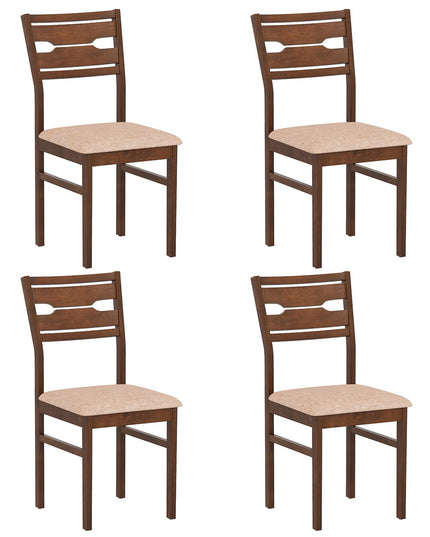 Giantex Wooden Dining Chairs Set of 2/4 Fabric Upholstered Kitchen Armless Chair