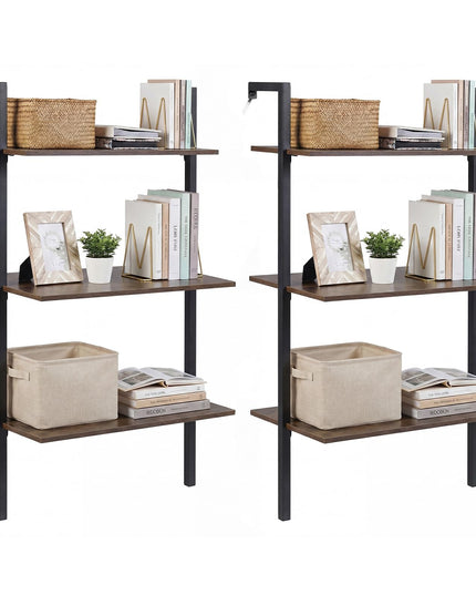 Giantex Ladder Shelf 3-Tier Wood Wall Mounted Bookshelf(1/2)