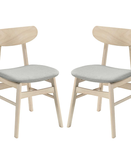 Giantex Wooden Upholstered Kitchen Chairs with Rubber Wood Legs (2/4)