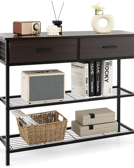 Giantex 39.5” Console Table with Storage Drawer - Entryway Table with 2 Drawers