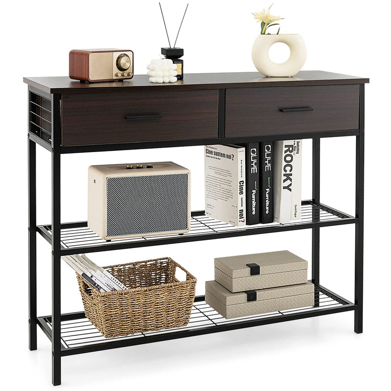 Giantex 39.5” Console Table with Storage Drawer - Entryway Table with 2 Drawers