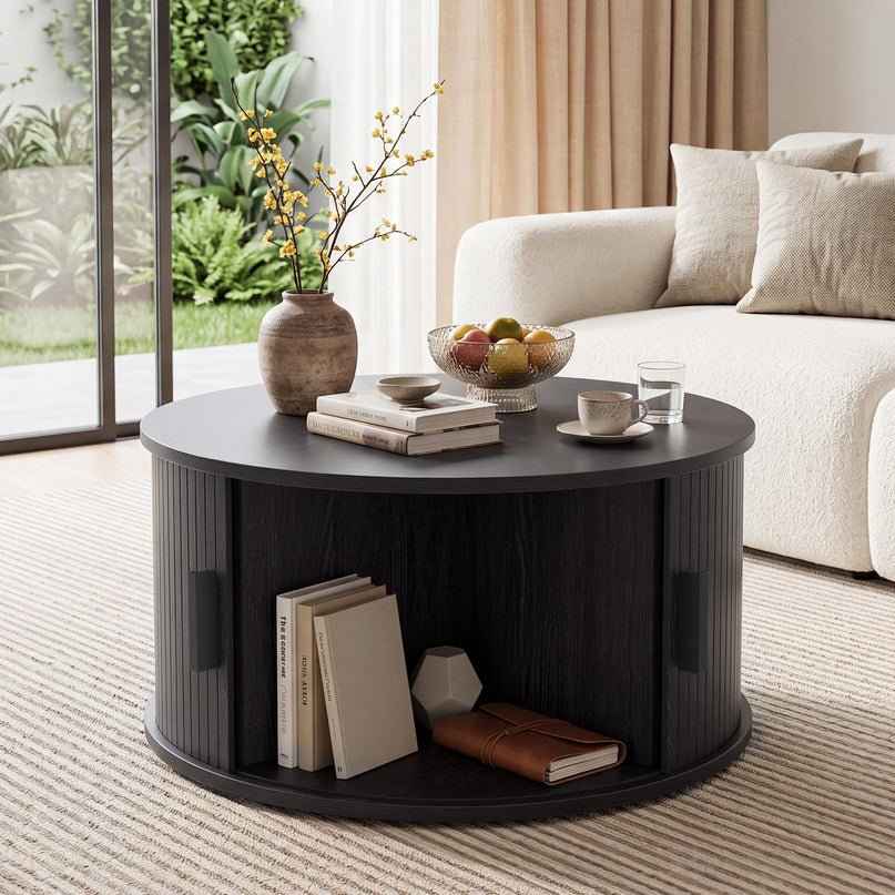 Giantex 31.5" Round Coffee Table with Storage