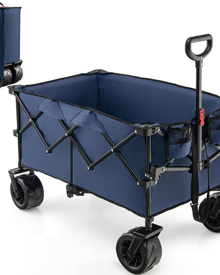 Giantex Folding Wagon Cart, Collapsible Beach Wagon with All Terrain Universal Wheels