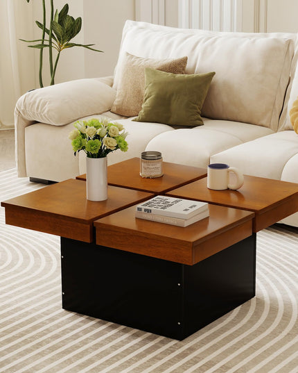 Giantex Table Basse Carrée 80 cm, Table d'Appoint Moderne du Milieu du Siècle
