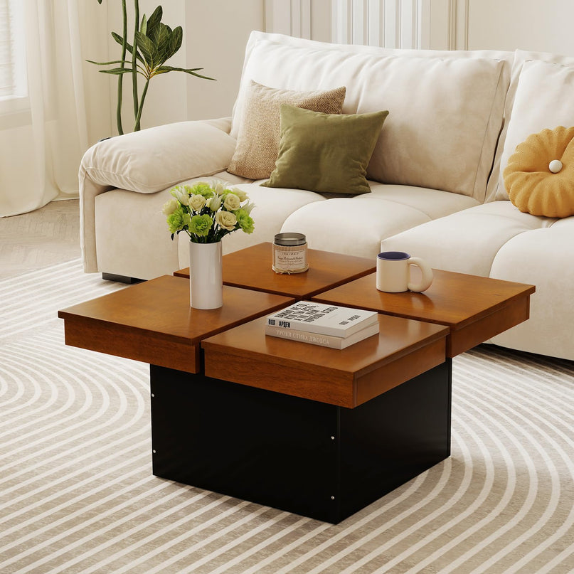 Giantex Table Basse Carrée 80 cm, Table d'Appoint Moderne du Milieu du Siècle