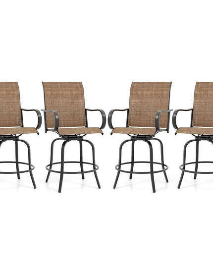 Giantex Swivel Outdoor Bar Stools, All-Weather Bar Height Patio Chairs