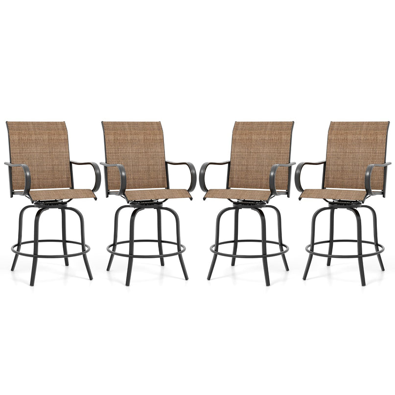 Giantex Swivel Outdoor Bar Stools, All-Weather Bar Height Patio Chairs