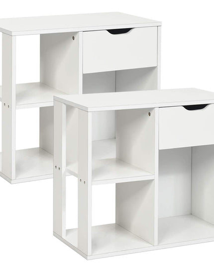 Giantex 3 Cube Bookcase with Drawer, 2 Tier Bookshelf for Small Space, Modern Freestandin