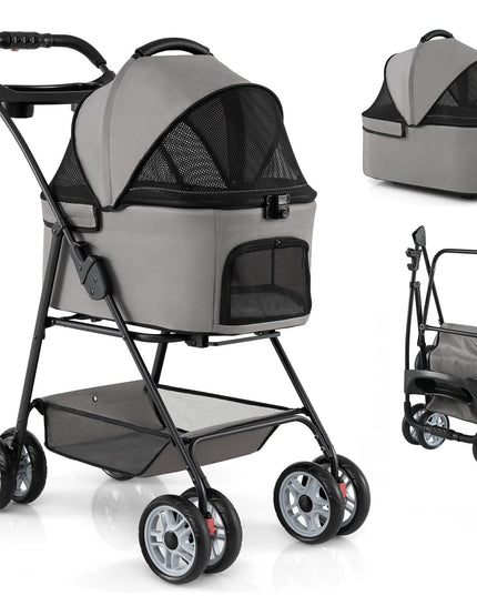 Giantex 3-in-1 Pet Stroller with Detachable Carrier for Small & Medium Pets
