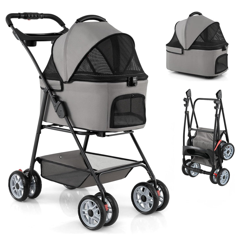 Giantex 3-in-1 Pet Stroller with Detachable Carrier for Small & Medium Pets