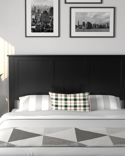 Giantex Wood Headboard, Flat Panel Headboard with Pre-drilled Holes for Height Adjustment