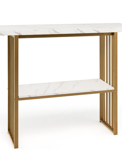 Giantex Console Table Sofa Table - 48" Faux Marble Entryway Table