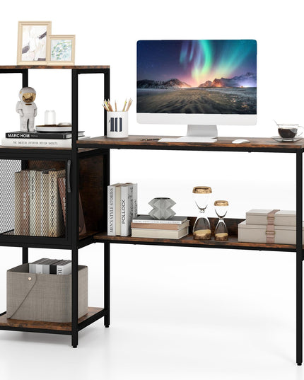 Giantex Modern Computer Workstation Home Office Desk with Storage Cabinet and Shelves