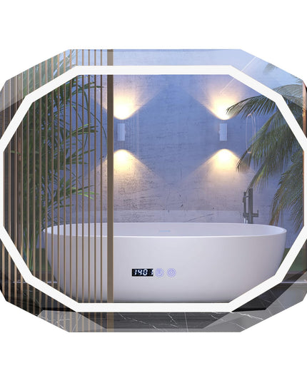 LED Bathroom Mirror, Lighted Beveled Edge Vanity Mirror Wall Mounted