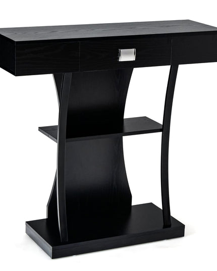 Narrow Console Table T-Shaped - Behind Couch Table - Giantex
