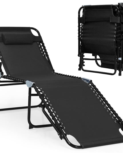 Giantex Patio Chaise Lounge Chair Foldable W/Adjustable Positions