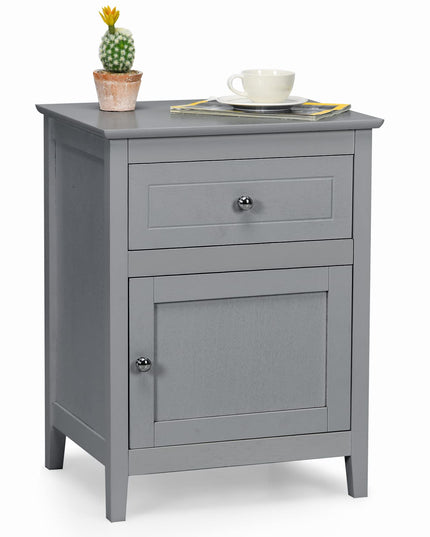 Wooden End Table W/Shelf - Giantex