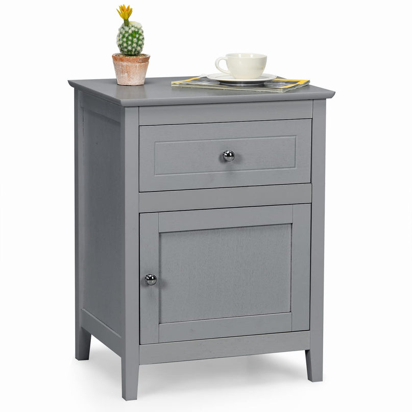 Wooden End Table W/Shelf - Giantex
