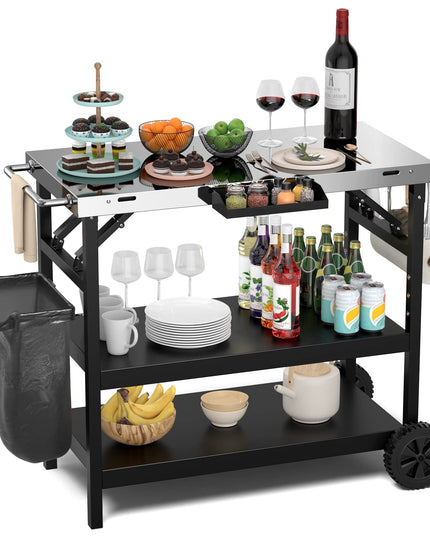 Giantex Outdoor Grill Cart with Wheels