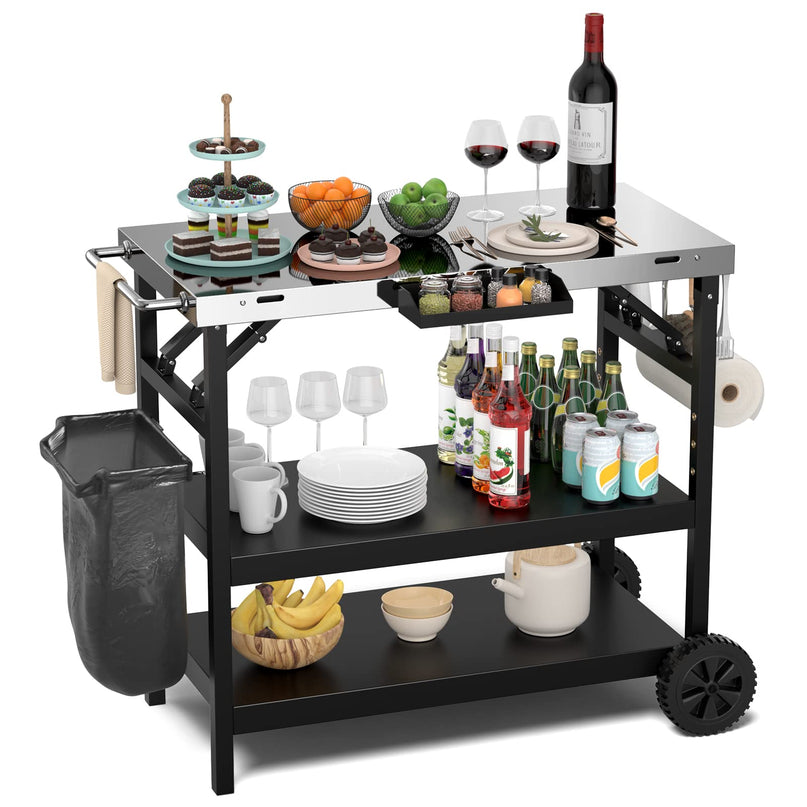 Giantex Outdoor Grill Cart with Wheels