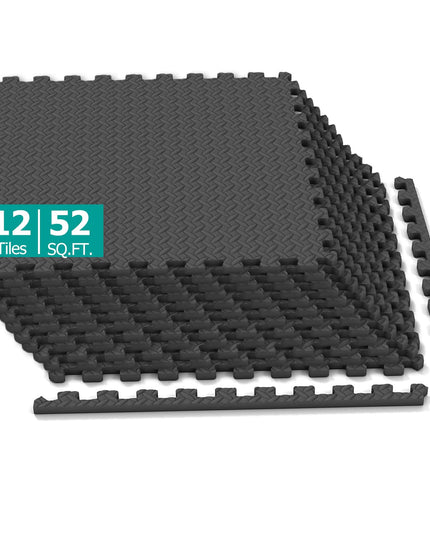 GIANTEX 12/24 PCS Interlocking Foam Tiles 52/104 SQ.FT EVA Foam Exercise Mats