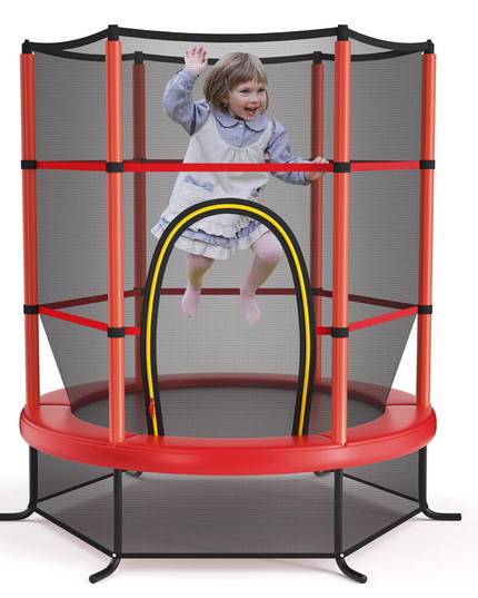 55" Kids Trampoline with Safety Enclosure Net - Giantex