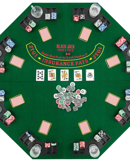 Giantex 48" Poker Table Top - 8 Player Foldable Texas Holdem Poker Table Topper w/Carrying Bag