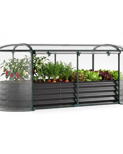 Giantex 6x2x1 FT Raised Garden Bed w/Greenhouse Cover