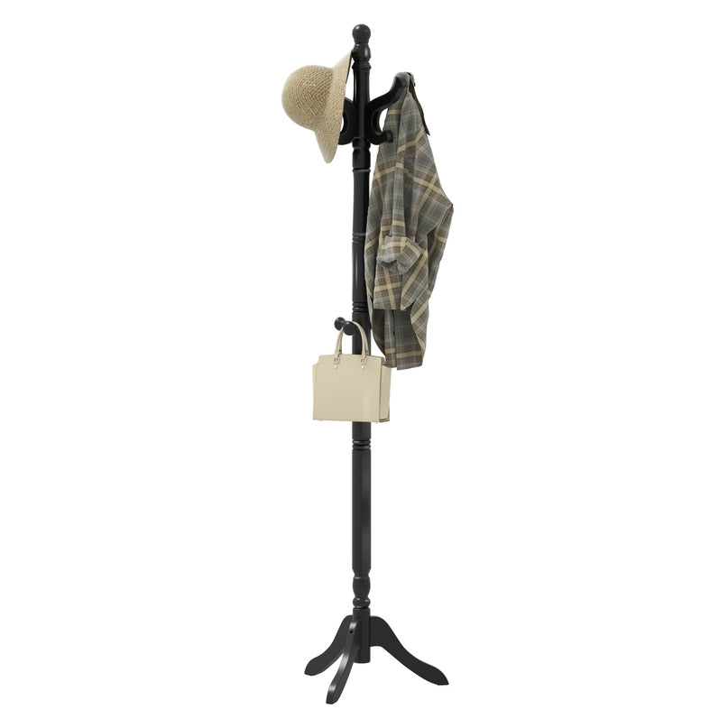 Giantex Solid Wood Coat Rack with 3 Adjustable Heights and 11 Hooks