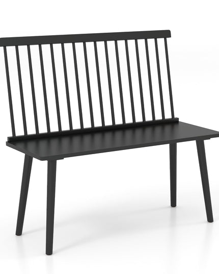 Giantex Entryway Bench for 2, Windsor Bench with Spindle Back & Anti-Slip Foot Pads