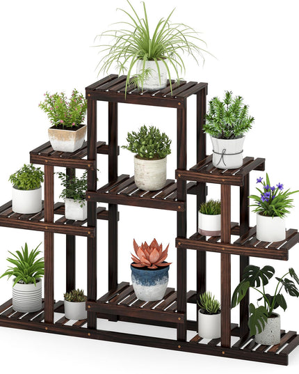Giantex Plant Stand Indoor & Outdoor 6 Tier Wood Flower Pot Stand